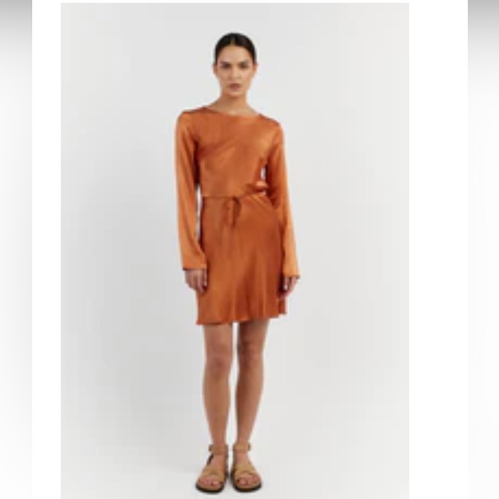Dissh Charli Orange Slip Mini Dress